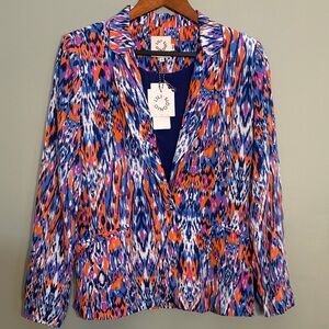 Lili Sidonio Size Small Colorful Printed Blazer New with Tags
